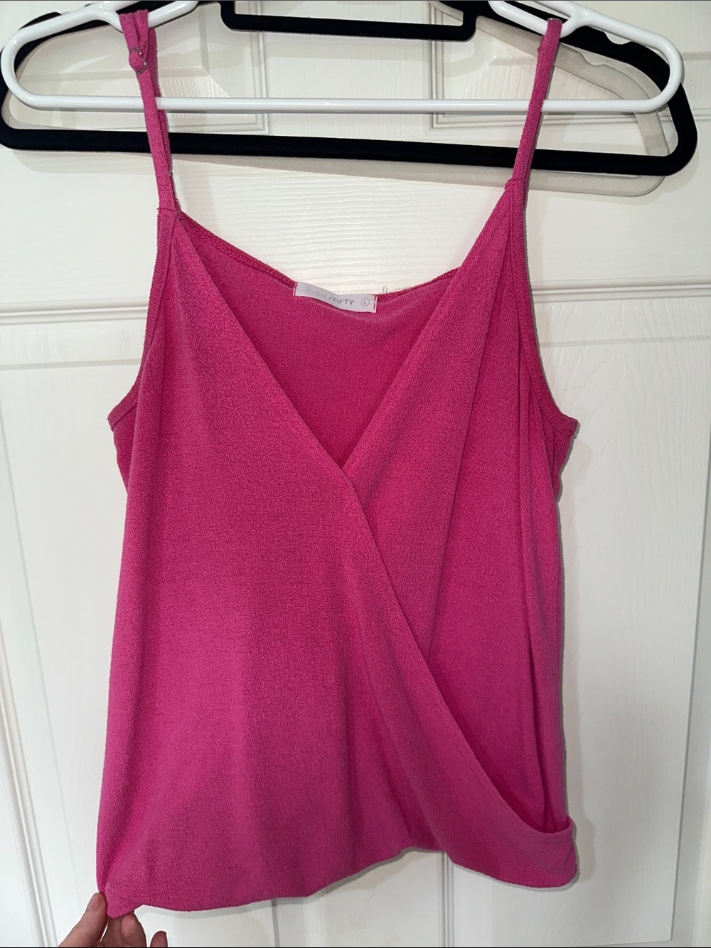 Six Fifty Hot Pink Wrap-Front Cami Tank Sz L